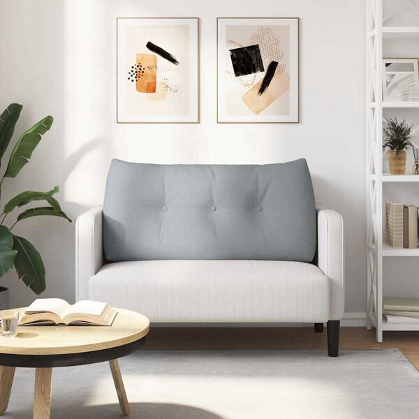 vidaXL R&uuml;cken Kissen Hellgrau 100 x 24 x 50 cm Stoff