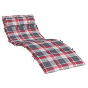 vidaXL Sonnen-Lounger Kissen Rot und Grau 180 x 60 x 4 cm Oxford-Stoff