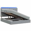 vidaXL LED-Speicherbett mit Matratze Hellgrau 180 x 200 cm Stoff
