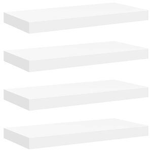vidaXL Schwebende Wandregale 4 Stk. Wei&szlig; 50x23,5x3,8cm MDF