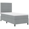 vidaXL Boxspringbett mit Matratze mit LED Hellgrau 90 x 200 cm Stoff