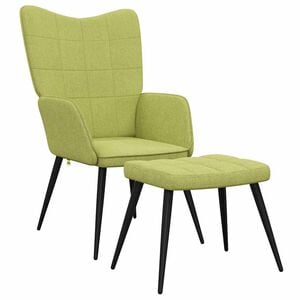 vidaXL Relaxsessel mit Hocker Gr&uuml;n Stoff