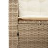 vidaXL Gartensofa in L-Form mit Tisch und Kissen Beige Poly Rattan