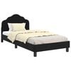 vidaXL Kinderbettgestell mit Kopfteil Schwarz 90 x 190 cm Samt
