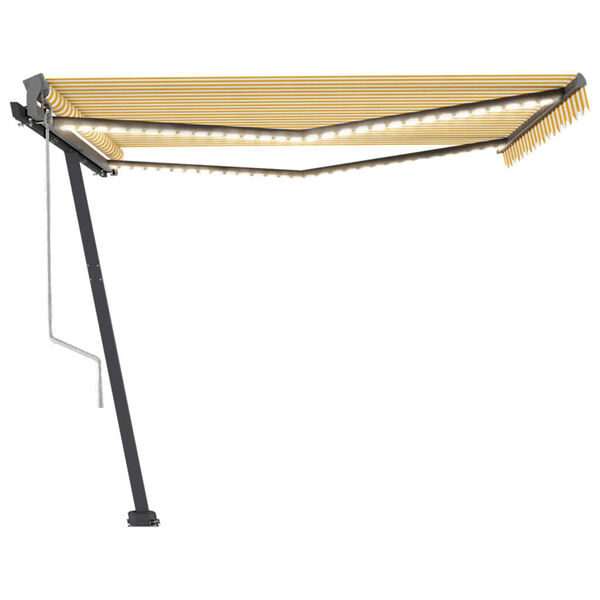 vidaXL Automatische Markise mit LED & Windsensor 450x300 cm Gelb/Weiß
