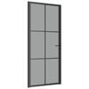 vidaXL Innent&uuml;r 93x201,5 cm Schwarz ESG-Glas und Aluminium