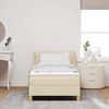 vidaXL Boxspringbett mit Matratze mit Kopfteil Creme 200 x 90 cm Stoff