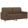vidaXL 2-Sitzer-Sofa mit Zierkissen Braun 140 cm Stoff