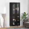vidaXL Highboard Schwarz Eichen-Optik 69,5 x 34 x 180 cm Holzwerkstoff