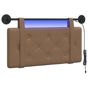vidaXL H&auml;ngendes Kopfteil Mit LED Licht Cappuccino Kunstleder