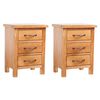 vidaXL Nachttische 2 Stk. 40x30x54 cm Massivholz Eiche