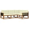 vidaXL Outdoor-Sofagarnitur 4 stk. Natur und Creme