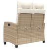 vidaXL Gartenbank Verstellbar mit Kissen Beige Poly Rattan