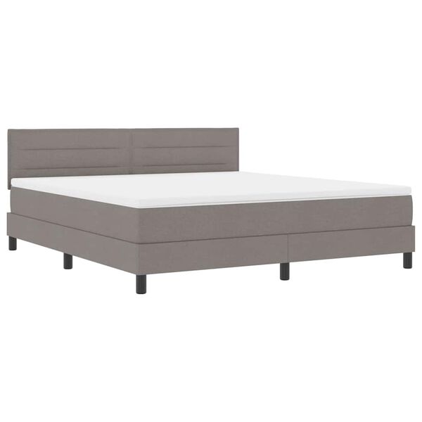 vidaXL Boxspringbett mit Matratze mit LED Taupe 180 x 200 cm Stoff