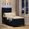 vidaXL LED Boxspringbett mit Matratze Schwarz 80 x 200 cm Stoff