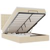 vidaXL Ottoman-Bett mit Matratze & LEDs Creme 140x190 cm Stoff