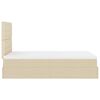 vidaXL Ottoman-Bett mit Matratze Creme 120x200 cm Stoff