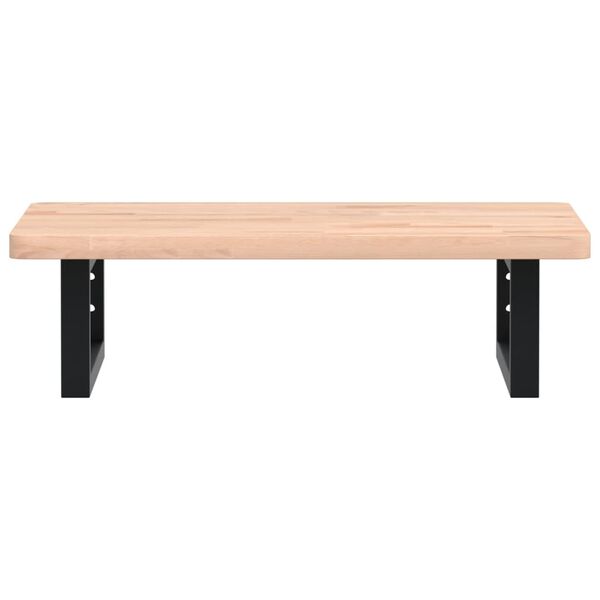 vidaXL Waschbeckenregal Wandmontage Stahl und Massivholz Buche