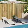 vidaXL Sonnenliege mit Kissen Braun 55x199x50 cm Poly Rattan