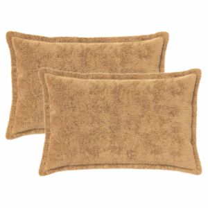 vidaXL Kissenbezug 2 stk. HOUTEN Taupe 30 x 50 cm Faux Kaninchenfell