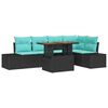 vidaXL Garten-Sofa-Set 6 stk. Schwarz Poly Rattan