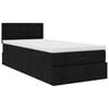 vidaXL Ottoman-Bett mit Matratze & LEDs Schwarz 100x200 cm Stoff