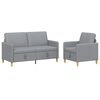 vidaXL Sofa Set mit Stauraum 2 stk. Hellgrau Polyester