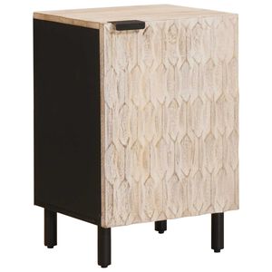 vidaXL Badezimmerschrank mit T&uuml;r Wei&szlig; 38 x 33 x 58 cm Massivholz Mango