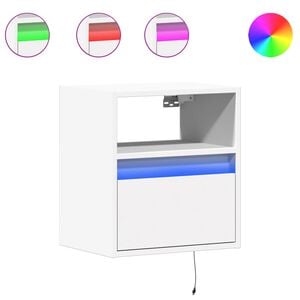 vidaXL TV-Wandschrank mit LED-Beleuchtung Wei&szlig; 41x31x45 cm