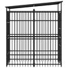 vidaXL Outdoor-Hundezwinger mit Dach Stahl 1,84 m&sup2;