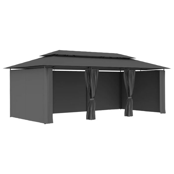 vidaXL Pavillon mit Vorhängen 600x298x270 cm Anthrazit
