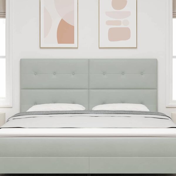 vidaXL Kopfteil mit Kopfteil Hellgrau 180 cm Kunstleder