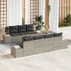 vidaXL Garten-Sofa-Set 8 pcs Hellgrau und Dunkelgrau Poly-Rattan