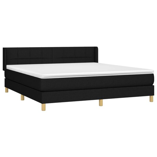 vidaXL Boxspringbett mit Matratze Schwarz 160x200 cm Stoff