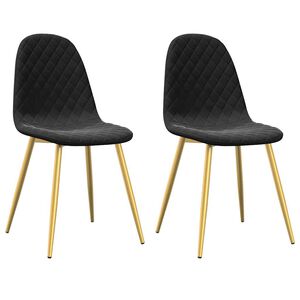 vidaXL Esszimmerst&uuml;hle 2 Stk. Schwarz Samt