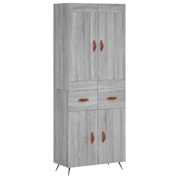 vidaXL Highboard Grau Sonoma 69,5x34x180 cm Holzwerkstoff