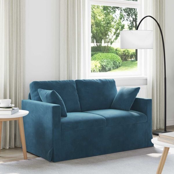 vidaXL Sofa Blau Gesamtabmessungen: 138 x 78 x 80 cm (B x T x H) Samt