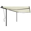 vidaXL Markise Manuell Einziehbar mit LED 4x3,5 m Creme