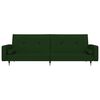 vidaXL Schlafsofa 2-Sitzer mit 2 Kissen Dunkelgr&uuml;n Samt
