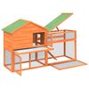 vidaXL Kaninchenstall Braun 185,5x60,5x109,5 cm Massivholz Kiefer