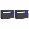 vidaXL Nachttische LED-Leuchten 2 Stk. Grau 60x35x40cm Holzwerkstoff