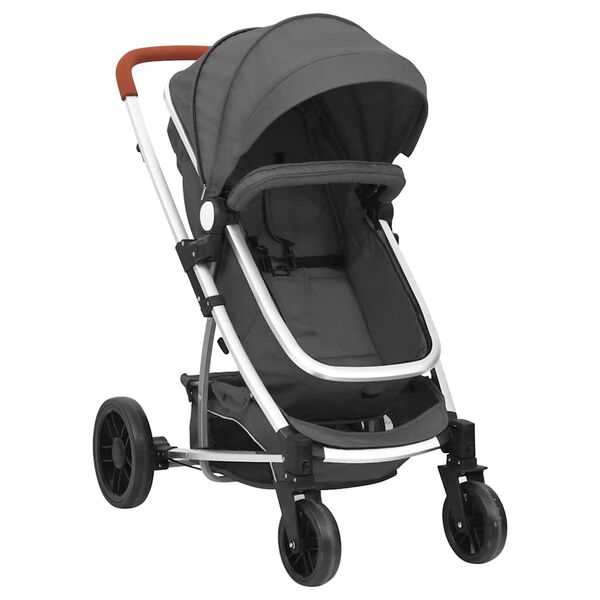 vidaXL 2-in-1-Kinderwagen Dunkelgrau Aluminium