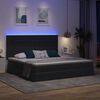 vidaXL Bett mit Stauraum und LED mit LED Dunkelgrau 200 x 200 cm Samt