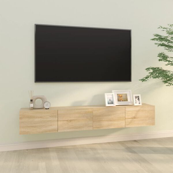 vidaXL TV-Wandschr&auml;nke 2 Stk. Sonoma-Eiche 100x30x30 cm Holzwerkstoff