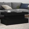 vidaXL Couchtisch mit LED-Leuchten Schwarz Eichen-Optik 90x50x40 cm