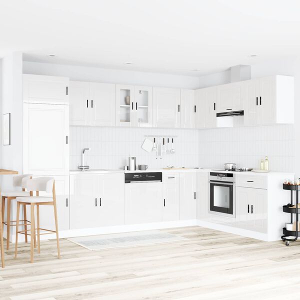 vidaXL Waschbecken-Unterschrank mit T&uuml;r Porto 2 pcs Wei&szlig; Holzwerkstoff