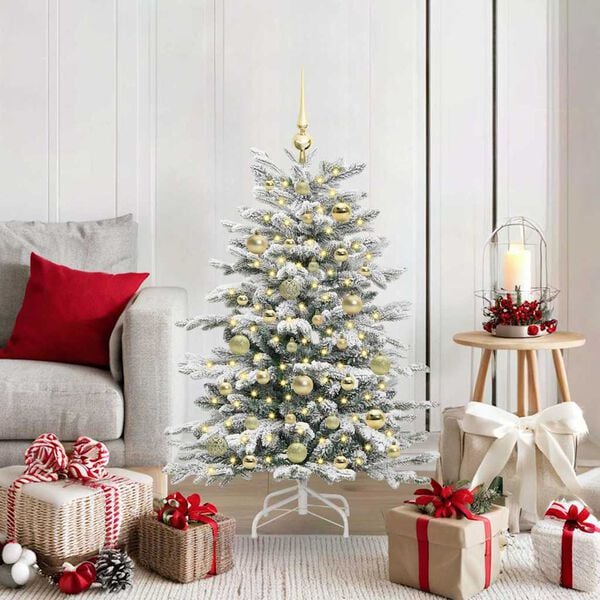 vidaXL K&uuml;nstlicher klappbarer Weihnachtsbaum Wei&szlig; 120 cm PE und PVC