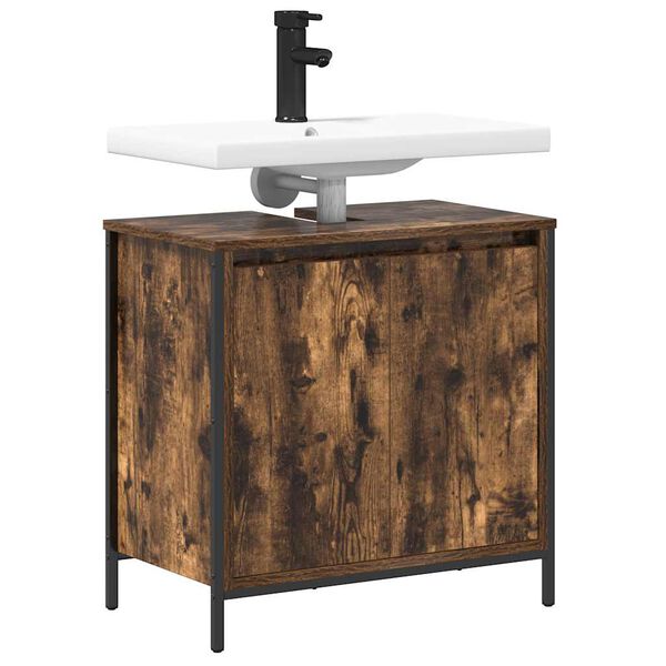 vidaXL Waschbeckenunterschrank R&auml;uchereiche 60x34,5x60 cm