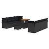 vidaXL Gartensofa-set 11 stk. Schwarz Poly-Rattan