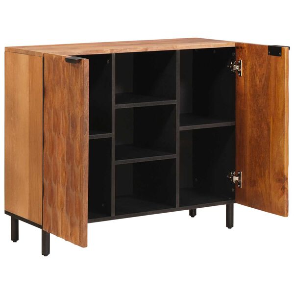 vidaXL Sideboard mit Regal Akazienbraune Oberfl&auml;che 90 x 33 x 75 cm